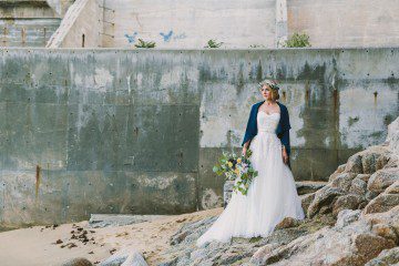Bride in sweater
